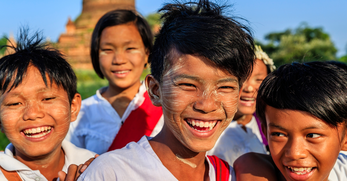 Happy children in Myanmar